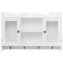 Wall cabinet display shelf glass MDF white books/DVD by vidaXL, Shelves and shelves - Ref: Foro24-242435, Price: 80,66 €, Dis...