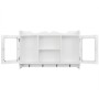 Wall cabinet display shelf glass MDF white books/DVD by vidaXL, Shelves and shelves - Ref: Foro24-242435, Price: 80,66 €, Dis...