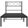 Bed frame with black metal headboard 75x190 cm by , Beds and slatted bases - Ref: Foro24-372267, Price: 65,99 €, Discount: %