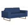 2 seater blue fabric sofa by , Sofas - Ref: Foro24-281385, Price: 359,99 €, Discount: %