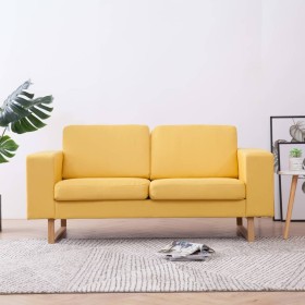 2 seater yellow fabric sofa by , Sofas - Ref: Foro24-281391, Price: 317,55 €, Discount: %