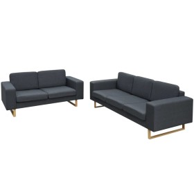 Conjunto de sofás de 2 y 3 plazas gris oscuro de , Sofás - Ref: Foro24-273816, Precio: 845,77 €, Descuento: %