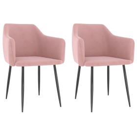 Sillas de comedor 2 unidades terciopelo rosa de , Sillas de comedor - Ref: Foro24-323129, Precio: 155,99 €, Descuento: %