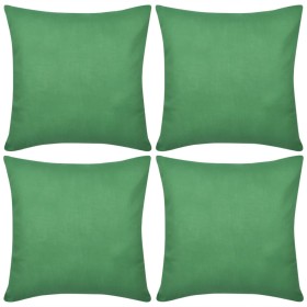 4 green cotton cushion covers 40x40 cm by vidaXL, Cushions - Ref: Foro24-130922, Price: 18,99 €, Discount: %