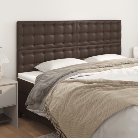 Headboards 4 units of brown synthetic leather 100x5x78/88 cm by , Headboards and footboards - Ref: Foro24-3116443, Price: 132...