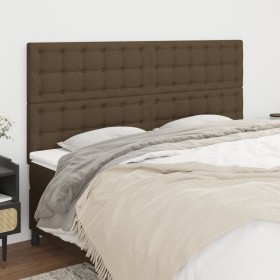 Headboards 4 units of dark brown fabric 100x5x78/88 cm by , Headboards and footboards - Ref: Foro24-3116791, Price: 135,99 €,...