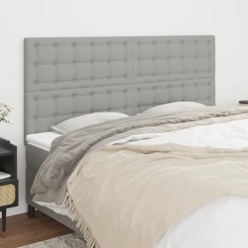 Headboards 4 units of light gray fabric 80x5x78/88 cm by , Headboards and footboards - Ref: Foro24-3116772, Price: 123,93 €, ...