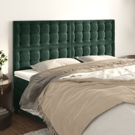 Cabeceros 4 unidades de terciopelo verde oscuro 90x5x78/88 cm de , Cabeceros y pies de cama - Ref: Foro24-3116829, Precio: 12...