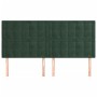 Headboards 4 units of dark green velvet 90x5x78/88 cm by , Headboards and footboards - Ref: Foro24-3116829, Price: 132,12 €, ...