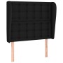 Cabecero con orejas de tela negro 103x23x118/128 cm de , Cabeceros y pies de cama - Ref: Foro24-3118382, Precio: 73,83 €, Des...