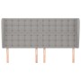 Headboard with light gray fabric ears 203x23x118/128 cm by , Headboards and footboards - Ref: Foro24-3118412, Price: 126,67 €...