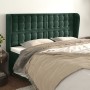 Headboard with dark green velvet ears 203x23x118/128cm by , Headboards and footboards - Ref: Foro24-3118459, Price: 151,26 €,...