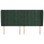 Headboard with dark green velvet ears 203x23x118/128cm by , Headboards and footboards - Ref: Foro24-3118459, Price: 151,26 €,...