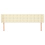 Cabecero de cuero sintético color crema 203x16x78/88 cm de , Cabeceros y pies de cama - Ref: Foro24-3118878, Precio: 76,13 €,...