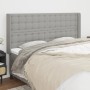 Cabecero con orejas de tela gris claro 163x16x118/128 cm de , Cabeceros y pies de cama - Ref: Foro24-3120020, Precio: 118,66 ...