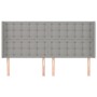 Headboard with light gray fabric ears 163x16x118/128 cm by , Headboards and footboards - Ref: Foro24-3120020, Price: 131,14 €...