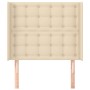 Headboard with cream fabric ears 83x16x118/128 cm by , Headboards and footboards - Ref: Foro24-3119993, Price: 75,99 €, Disco...