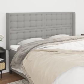 Headboard with light gray fabric ears 203x16x118/128 cm by , Headboards and footboards - Ref: Foro24-3120036, Price: 120,83 €...