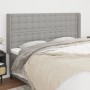 Headboard with light gray fabric ears 203x16x118/128 cm by , Headboards and footboards - Ref: Foro24-3120036, Price: 121,28 €...