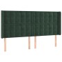 Headboard with dark green velvet ears 203x16x118/128cm by , Headboards and footboards - Ref: Foro24-3120083, Price: 143,82 €,...