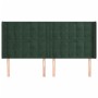 Headboard with dark green velvet ears 203x16x118/128cm by , Headboards and footboards - Ref: Foro24-3120083, Price: 143,82 €,...