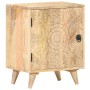 Mesita de noche tallada de madera maciza de mango 40x30x50 cm de vidaXL, Mesitas de noche - Ref: Foro24-320232, Precio: 115,2...