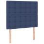 Headboard with LED lights blue fabric 80x5x118/128 cm by , Headboards and footboards - Ref: Foro24-3122838, Price: 70,99 €, D...