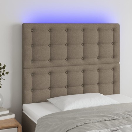 Cabecero con luces LED tela gris taupe 100x5x118/128 cm de , Cabeceros y pies de cama - Ref: Foro24-3122852, Precio: 80,30 €,...