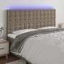 Headboard with LED lights taupe gray fabric 200x5x118/128 cm by , Headboards and footboards - Ref: Foro24-3122884, Price: 143...