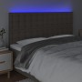 Headboard with LED lights taupe gray fabric 200x5x118/128 cm by , Headboards and footboards - Ref: Foro24-3122884, Price: 143...