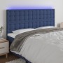 Headboard with LED lights blue fabric 200x5x118/128 cm by , Headboards and footboards - Ref: Foro24-3122886, Price: 128,76 €,...