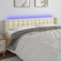 Cabecero con LED cuero sintético crema 203x16x78/88 cm de , Cabeceros y pies de cama - Ref: Foro24-3123346, Precio: 83,39 €, ...