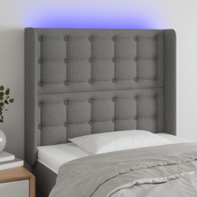 Dark gray fabric headboard with LED103x16x118/128 cm by , Headboards and footboards - Ref: Foro24-3124473, Price: 77,97 €, Di...