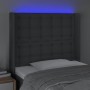 Dark gray fabric headboard with LED103x16x118/128 cm by , Headboards and footboards - Ref: Foro24-3124473, Price: 77,55 €, Di...