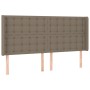 Taupe gray fabric headboard with LED 203x16x118/128 cm by , Headboards and footboards - Ref: Foro24-3124508, Price: 152,93 €,...