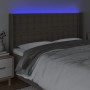 Taupe gray fabric headboard with LED 203x16x118/128 cm by , Headboards and footboards - Ref: Foro24-3124508, Price: 152,93 €,...