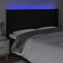 Cabecero con LED de tela negro 163x16x118/128 cm de , Cabeceros y pies de cama - Ref: Foro24-3124490, Precio: 140,99 €, Descu...