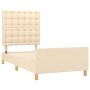 Bed frame with cream fabric headboard 80x200 cm by , Beds and slatted bases - Ref: Foro24-3125338, Price: 147,21 €, Discount: %