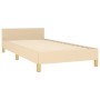 Bed frame with cream fabric headboard 80x200 cm by , Beds and slatted bases - Ref: Foro24-3125338, Price: 147,21 €, Discount: %