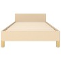 Bed frame with cream fabric headboard 80x200 cm by , Beds and slatted bases - Ref: Foro24-3125338, Price: 147,21 €, Discount: %