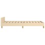 Bed frame with cream fabric headboard 80x200 cm by , Beds and slatted bases - Ref: Foro24-3125338, Price: 147,21 €, Discount: %