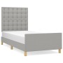 Light gray fabric bed frame with headboard 80x200 cm by , Beds and slatted bases - Ref: Foro24-3125333, Price: 161,12 €, Disc...