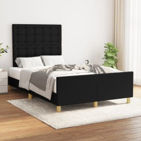 Bettrahmen mit schwarzem Stoffkopfteil 120x200 cm von , Betten und Lattenroste - Ref: Foro24-3125367, Preis: 172,51 €, Rabatt: %