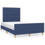 Bed frame with blue fabric headboard 120x200 cm by , Beds and slatted bases - Ref: Foro24-3125371, Price: 175,39 €, Discount: %