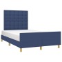 Bed frame with blue fabric headboard 120x200 cm by , Beds and slatted bases - Ref: Foro24-3125371, Price: 175,39 €, Discount: %