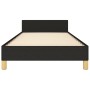 Bed frame with black fabric headboard 100x200 cm by , Beds and slatted bases - Ref: Foro24-3125359, Price: 138,12 €, Discount: %