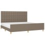 Bed frame with headboard in taupe gray fabric 200x200 cm by , Beds and slatted bases - Ref: Foro24-3125409, Price: 273,64 €, ...