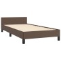 Estructura de cama cabecero cuero sintético marrón 100x200 cm de , Camas y somieres - Ref: Foro24-3125558, Precio: 160,71 €, ...