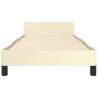 Estructura de cama con cabecero cuero sintético crema 90x190 cm de , Camas y somieres - Ref: Foro24-3125545, Precio: 156,99 €...