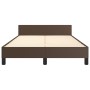 Estructura de cama cabecero cuero sintético marrón 120x200 cm de , Camas y somieres - Ref: Foro24-3125564, Precio: 183,02 €, ...